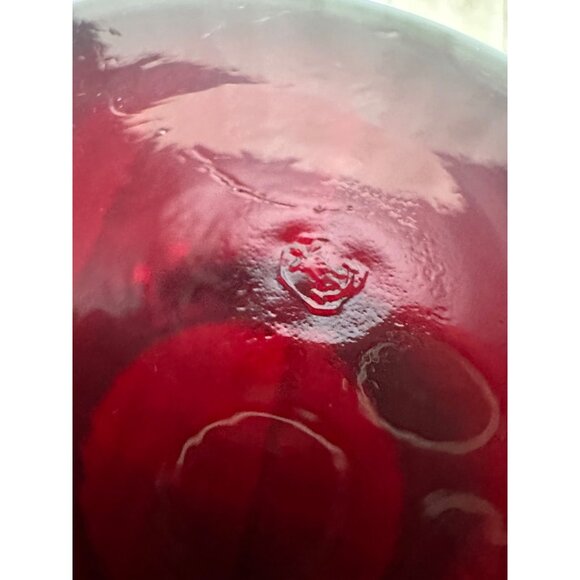 Vintage Anchor Hocking Ruby Red Apothecary Jar with Clear Glass Lid 5.5" Tall - Picture 3 of 8